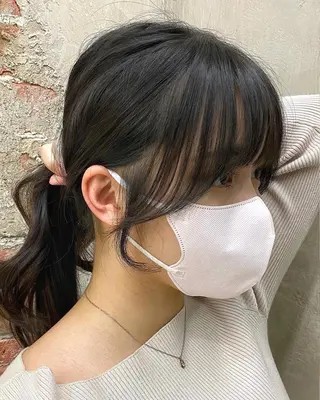 セミロング カラー 顔まわりカット🌟 くびれヘア/寺門遥輝のヘアスタイル