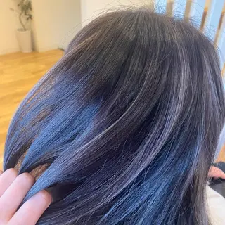 ミディアム カラー 酸性ストレート/ブリ ーチなしWカラー河本のヘアスタイル