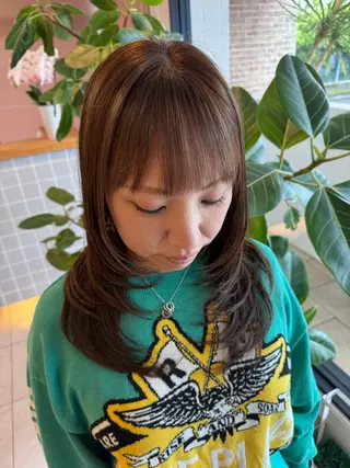 セミロング 福井 珠乃のヘアスタイル
