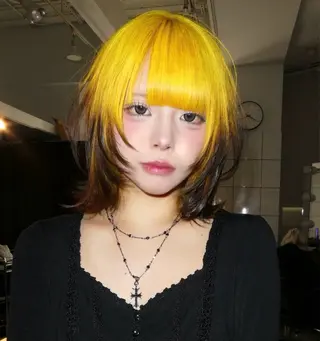 ミディアム カラー こだわりハイトーン/ ケアブリーチ/岸のヘアスタイル