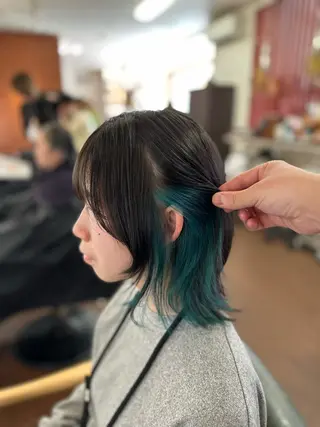 ミディアム カラー 💜推しインナー カラー/菊池柊真💜のヘアスタイル
