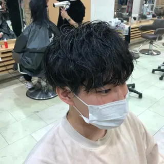 ショート パーマ メンズ メンズ特化 古賀陸斗のヘアスタイル