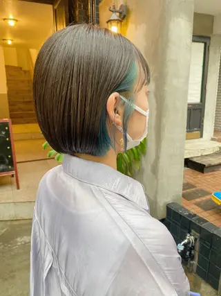 ショート カラー IVORY.所属・🟩白髪ぼかし/ボブ /ショートヘア/大司のヘアスタイル