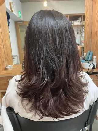 ロング カラー パーマ ヘアアレンジ ネイル マツエク・マツパ 暖色ボブ 🍊rikakoのヘアスタイル