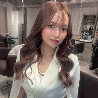 セミロング カラー パーマ ヘアアレンジ 髪質改善/レイヤー 縮毛矯正/ケラチン耀のヘアスタイル