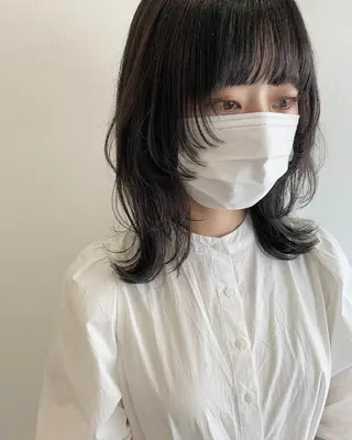 ミディアム カラー MARU パーマ/レイヤーのヘアスタイル