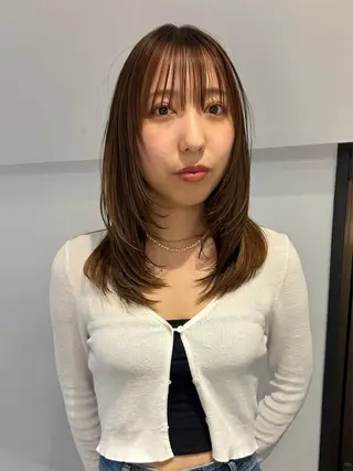 ミディアム カラー パーマ ヘアアレンジ メンズ レイヤー/透明感/ ブリーチなし/わかなのヘアスタイル