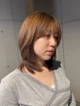 ミディアム カラー 韓国ヘア/wカラー レイヤー/RIN🎀のヘアスタイル