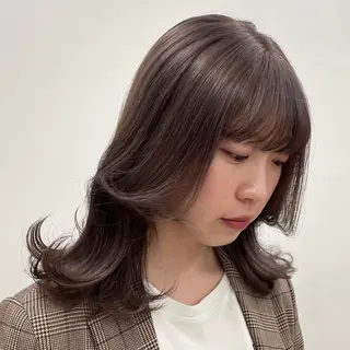 ミディアム 盛れる透明感カラー・ momokaのヘアスタイル