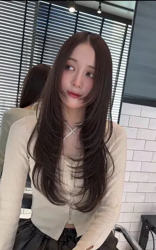 セミロング カラー 🌫️大人韓国ヘア 🌫️naoyaのヘアスタイル