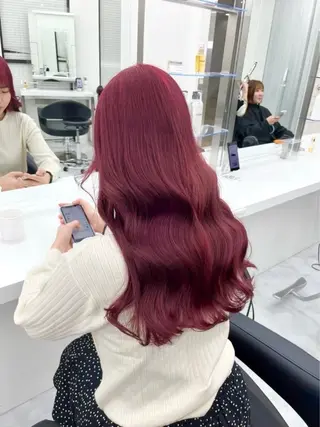 カラー 🍒ブリーチなし🍒 暖色🍒ユウナのヘアスタイル