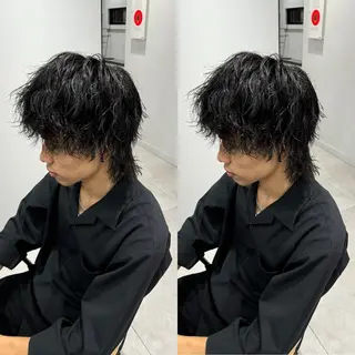 パーマ メンズ センターパート ／植田のヘアスタイル