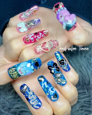 ロング NAILSALON 🍔Timna🍟のネイルデザイン