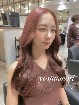 ロング カラー 韓国レイヤーカット 🧸ベージュカラーのヘアスタイル