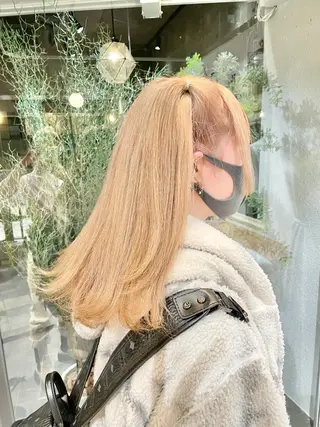 カラー 🎀ボブ+ハイトーン シュカ👶🏻のヘアスタイル