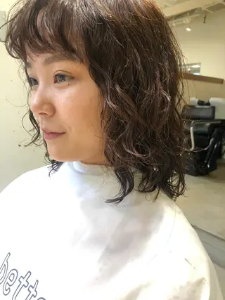 ミディアム パーマ パーマ美容師 hanaのヘアスタイル