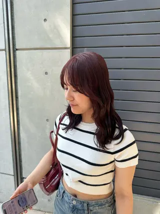 ミディアム カラー 脇田 光理のヘアスタイル