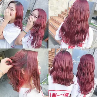 セミロング カラー ヘアアレンジ TAKUMAブリーチ /切りっぱなし🪽のヘアスタイル