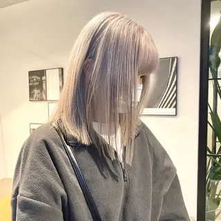 ミディアム カラー ヘアアレンジ ベージュカラー🧸/ 松崎/東区/田中理沙のヘアスタイル