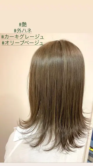ミディアム カラー 高橋恵🌈生え癖改善 ウルフ/レイヤーのヘアスタイル