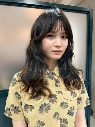 セミロング パーマ 暖色/パーマ 🌼クニトウメイのヘアスタイル