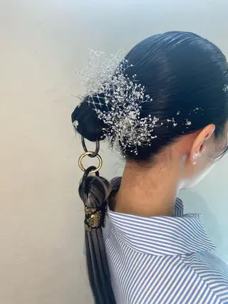 ミディアム ヘアアレンジ 新谷 桃子のヘアスタイル