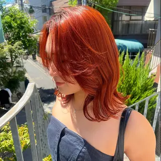 セミロング カラー ボブハイトーン🦖 デザインMAMIのヘアスタイル