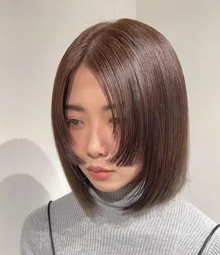 ミディアム カラー スキバサミを使わない カット🌼唯🌼のヘアスタイル