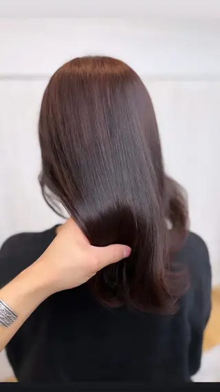 セミロング カラー パーマ ヘアアレンジ 二ヶ月綺麗なデザイン カット/星野六三四のヘアスタイル