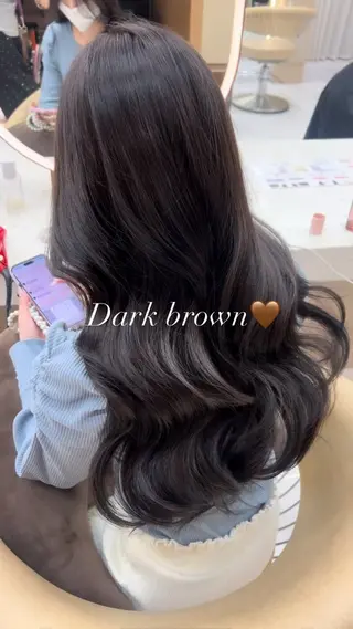 ロング 艶ブラウン/暖色 カラー/髪質改善みほのヘアスタイル