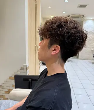 パーマ メンズ 地毛風縮毛矯正 /暗髪カラー/小林のヘアスタイル