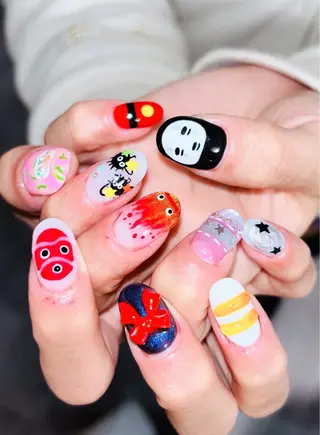 ネイル 銀河屋 の猫のネイルデザイン