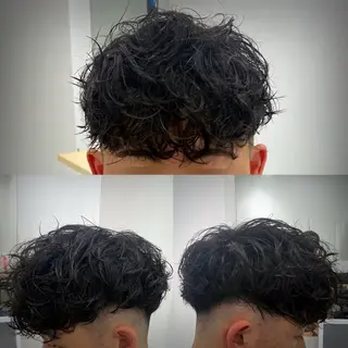 ショート パーマ メンズ 鉄尾 竜馬のヘアスタイル