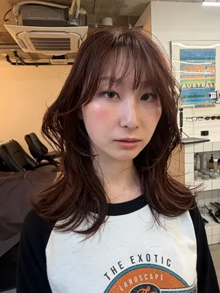 ミディアム カラー cana 札幌レイヤースタイルのヘアスタイル