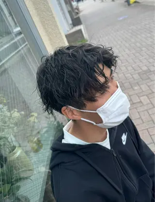 ショート パーマ メンズ 花見 亜沙美のヘアスタイル