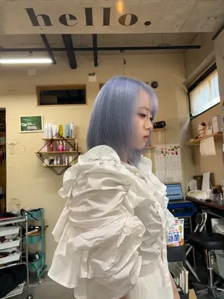 ショート カラー ブリーチムラ修正 /ハイトーン/青砥大のヘアスタイル