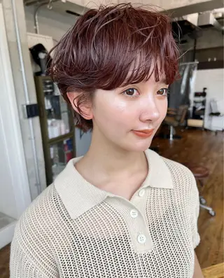 ショート カラー パーマ ショート/ボブ 矢野湧也のヘアスタイル
