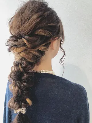 ロング カラー ヘアアレンジ 久保田 茜のヘアスタイル