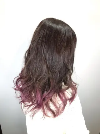 セミロング カラー インナーカラー/ ストレート/奥野洸也のヘアスタイル