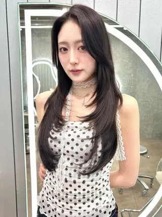 ロング ヘアアレンジ 大宮縮毛矯正🩵 レイヤー 佐藤和のヘアスタイル