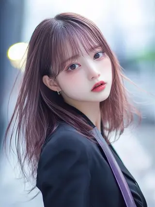 セミロング カラー 🍋髪質改善× 透明感カラー ジュリのヘアスタイル