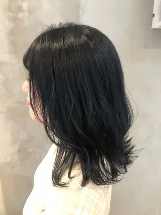 ミディアム カラー パーマ ヘアアレンジ 顔周りカット・相談 レイヤーも◎しずくのヘアスタイル