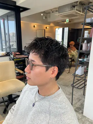 ショート パーマ メンズ メンズパーマ梅田 ・川副史晶のヘアスタイル