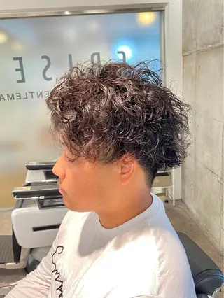 ミディアム パーマ メンズ 【川西能勢口駅1分】 木村　翔乃佑のヘアスタイル