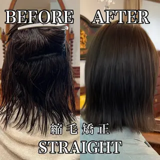 ミディアム 四日市/縮毛矯正/ ダメージレスカラーのヘアスタイル
