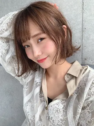 ミディアム ヘアアレンジ カラー 公式PARADE💐 池袋💐のヘアスタイル