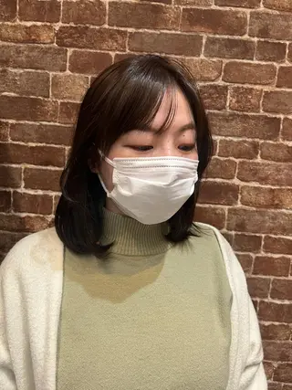 ミディアム カラー パーマ ヘアアレンジ メンズ キッズ ネイル マツエク・マツパ アイブロウ 久木原 ゆりのヘアスタイル