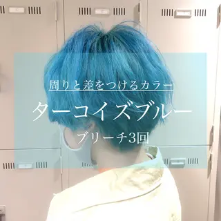 ミディアム カラー ハイトーン×レイヤー カットTAKUMIのヘアスタイル