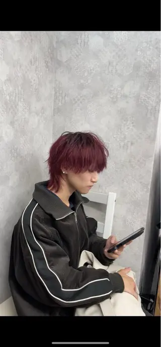 カラー メンズ フェザーの鬼 🇰🇷yutoのヘアスタイル