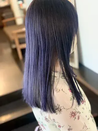 セミロング ブリーチ毛に縮毛矯正 ✨カラー✨山田 正幸のヘアスタイル